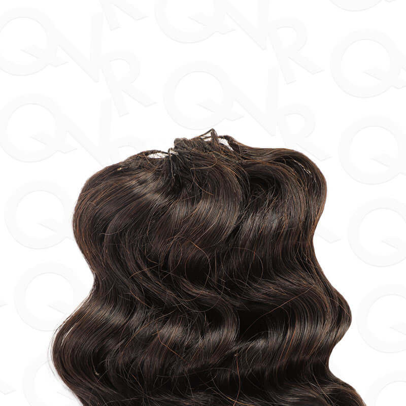 Dark brown crochet human hair extension with deep wave texture, offering 100% human hair quality and versatile styling options.