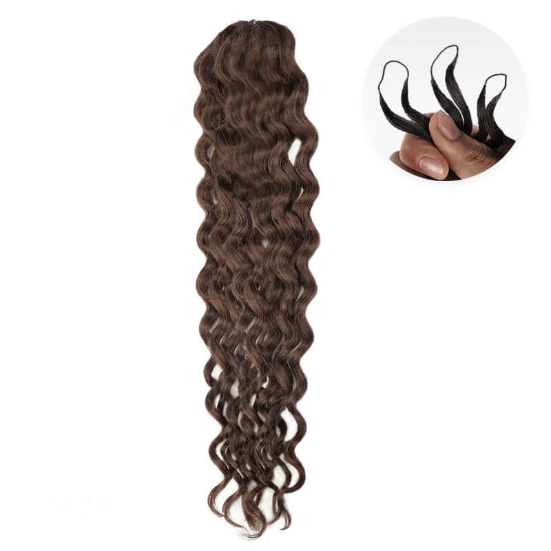 dark brown water wave hair crochet