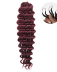 99j burgundy deep wave crochet hair extensions