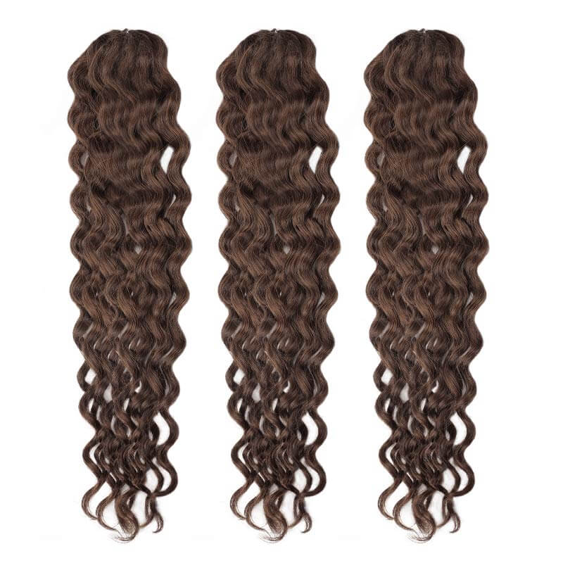wavy water wave brown curly crochet hair