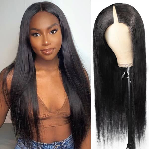 silky straight v part wig remy human hair
