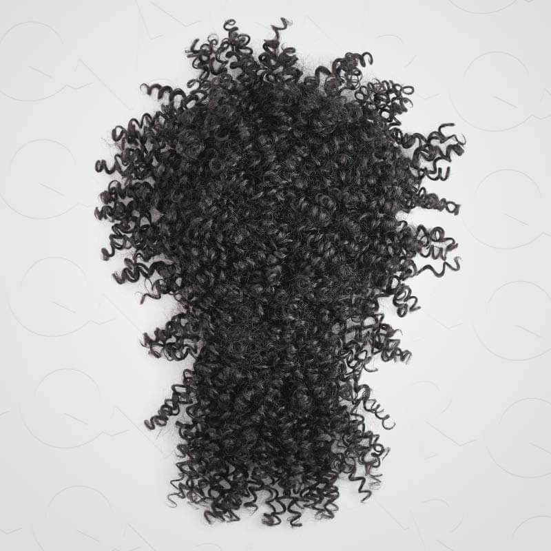 short curly drawstring ponytail human hair extensions with bangs