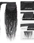 velcro wrap around natural curly ponytail extensions