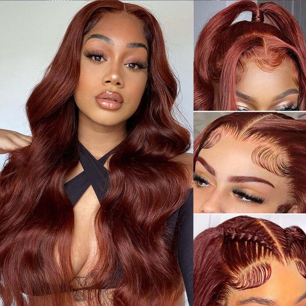 human hair wigs reddish brown body wave for confident black beauty