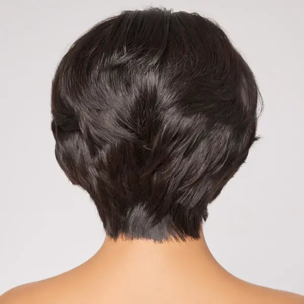 stylish pixie cut wigs for mature black women, natural black color