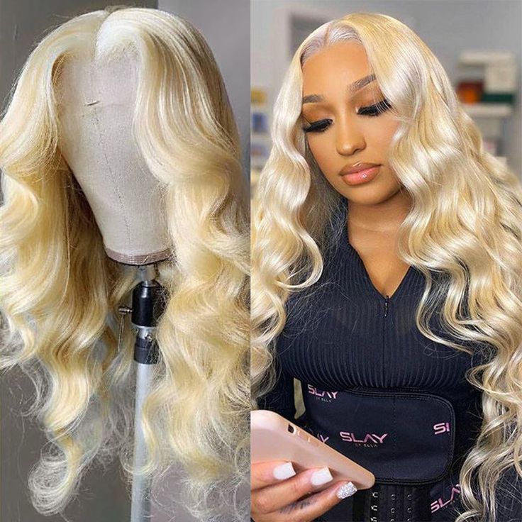 qvr wigs 613 blonde straight body wave lace frontal human hair wig