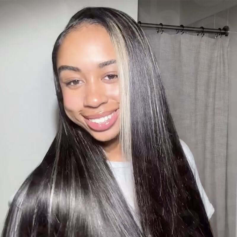 black and blonde genius weft human hair quick weave