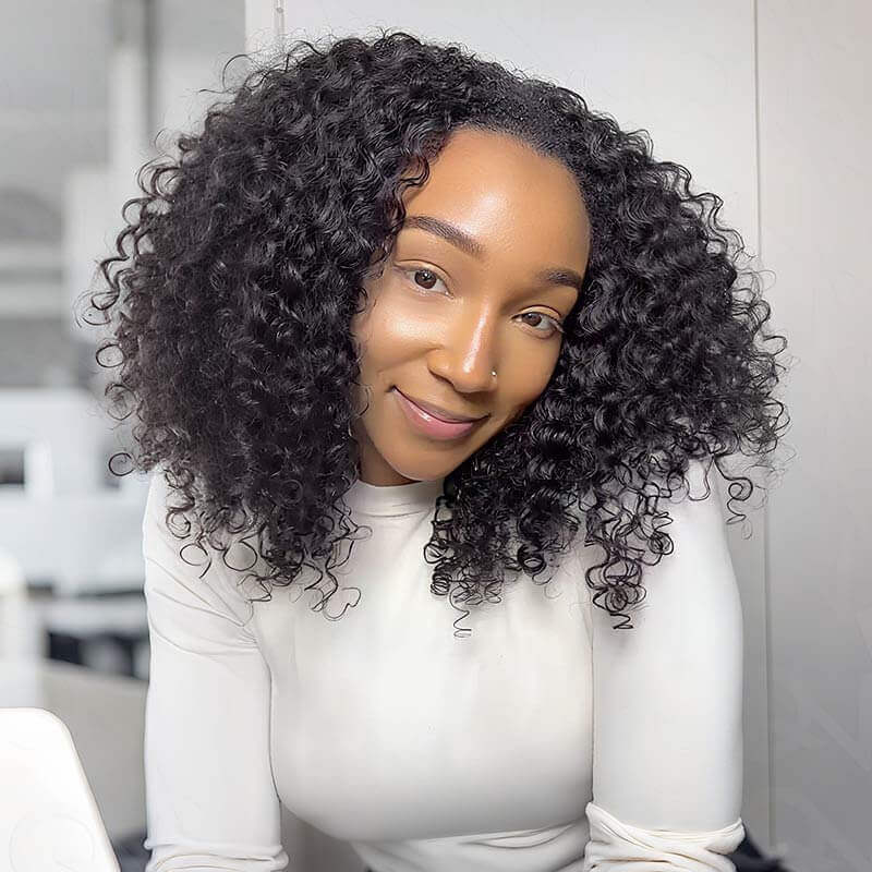 twist curly glueless half wigs for black women protective style