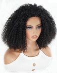 natural black kinky curly half wigs easy install