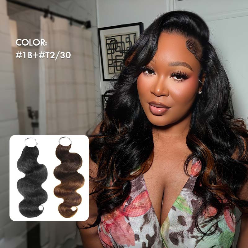 QVR Body Wave Crochet Hair Natural Black Machine Made Feather Human Hair Extension