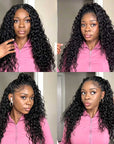 QVR Water Wave Crochet Hair Natural Black Machine Made Feather Human Hair Extension