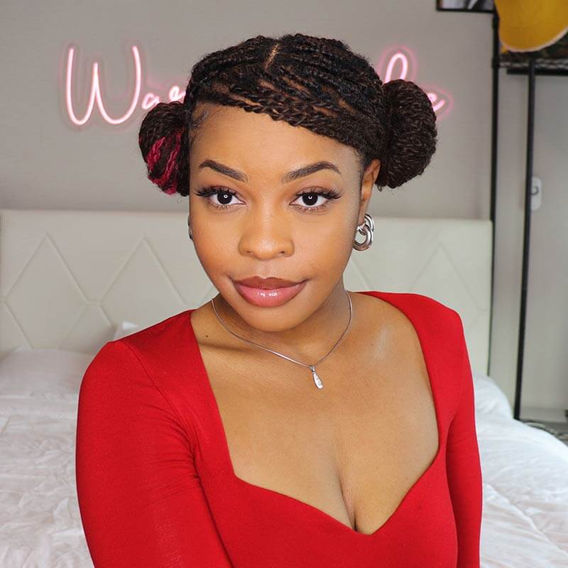 afro kinky bulk hair trendy highlight neon pink color