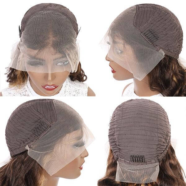 200% Density 13x6 4x4 Lace Frontal Straight Wigs HD Lace Virgin Hair Wigs Pre Plucked With Baby Hair Brown Blonde Color