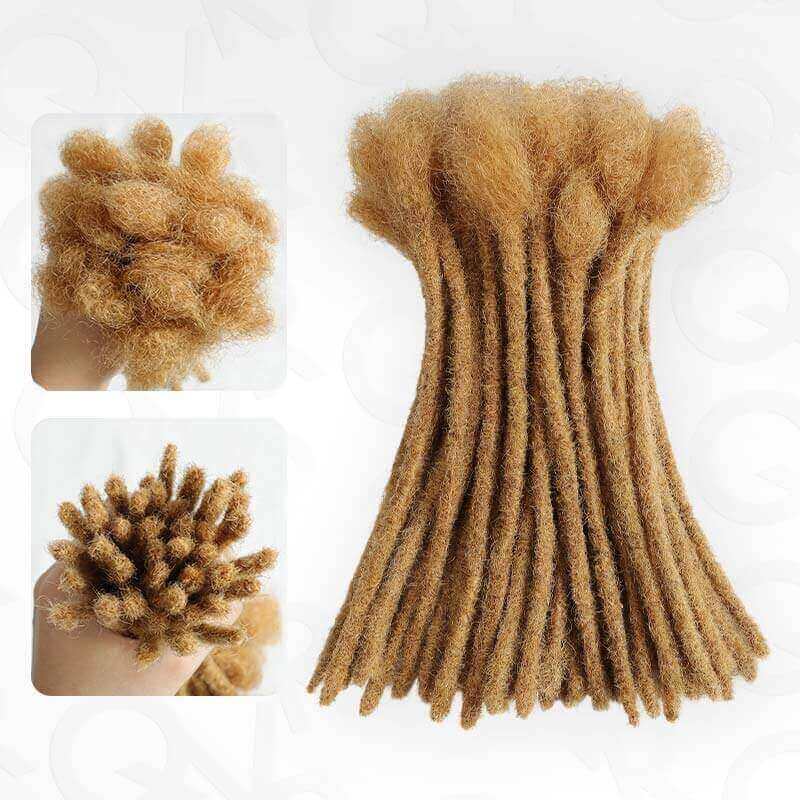 qvr honey blonde colored handmade human hair dreadlock extensions