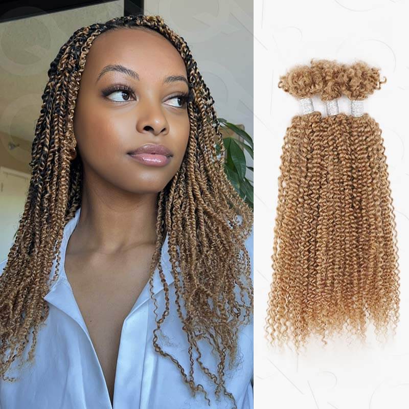 qvr honey blonde passion twist human braiding hair for twisting