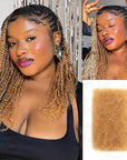 qvr honey blonde color afro kinky bulk human hair extensions