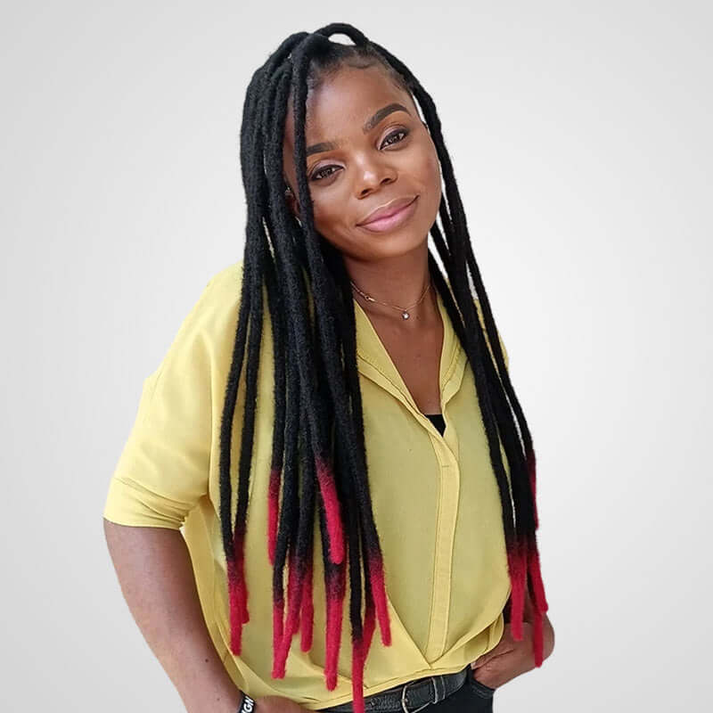 human hair dreadlocks red and black color