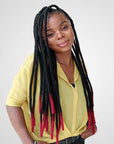 human hair dreadlocks red and black color