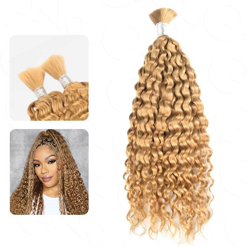 qvr honey blonde bulk humna hair for braiding
