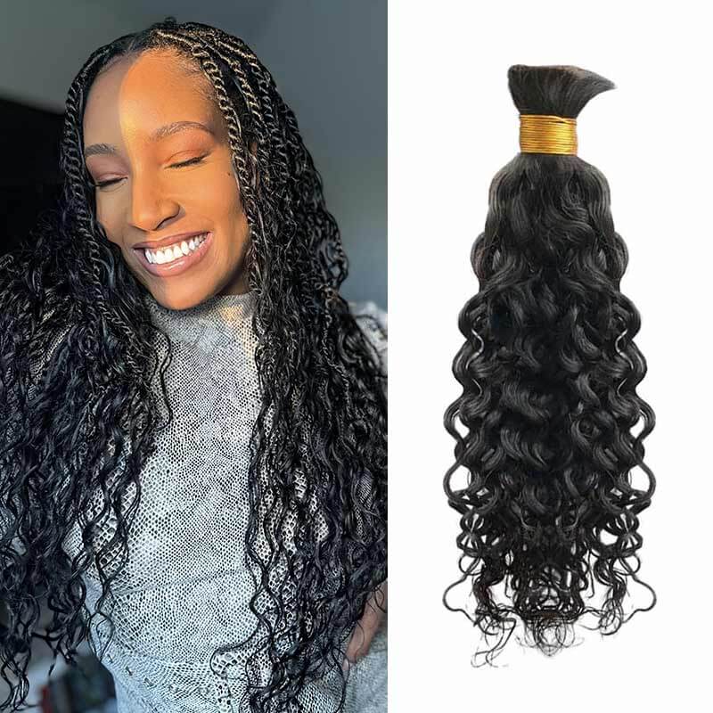qvr water wave bulk human hair for braiding