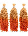 3 packs of qvr orange water wave bulk human hair for boho knotless braiding