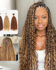 QVR Multi-Color Water Wave Bulk Hair Extensions for Boho Knotless Braiding