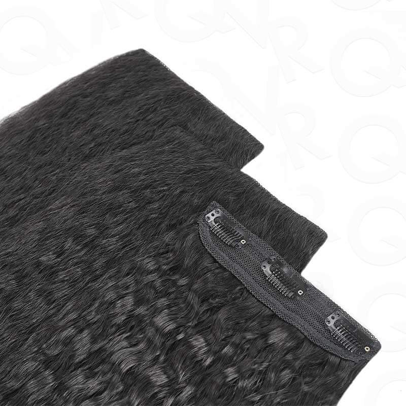 volumizing kinky straight clip in extensions for coarse hair