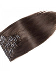 straight chocolate brown clip in hair extensions human hair
