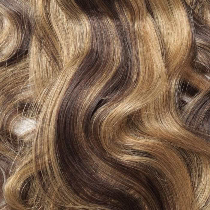 water wave blonde highlights clip in human hair extensions