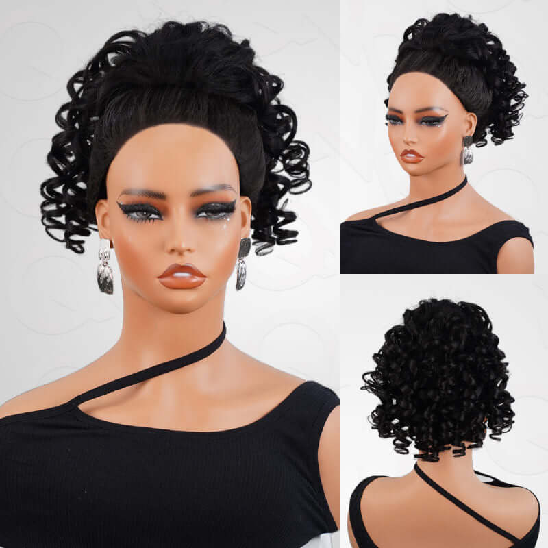 bouncy curl natural black drawstring ponytail hair extensions