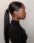 neat low ponytail created by qvr ponytail extensions