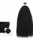 afro kinky curly i tip hair extensions natural black