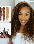 qvr multiple color water wave human crochet hair extensions