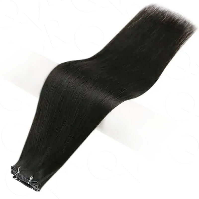 natural black straight hair human hair genius weft hair extensions