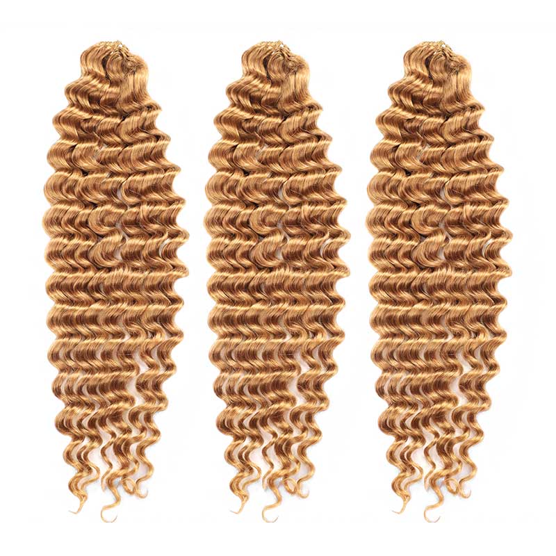 CLEARANCE SALE| #Honey Blonde 27 Kinky Curly Crochet Braid Human Hair Extensions