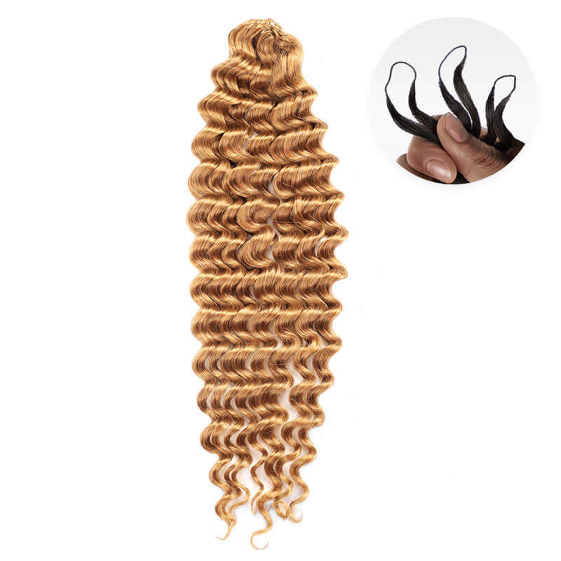 qvr honey blonde kinky curly texture crochet braiding hair human hair extensions