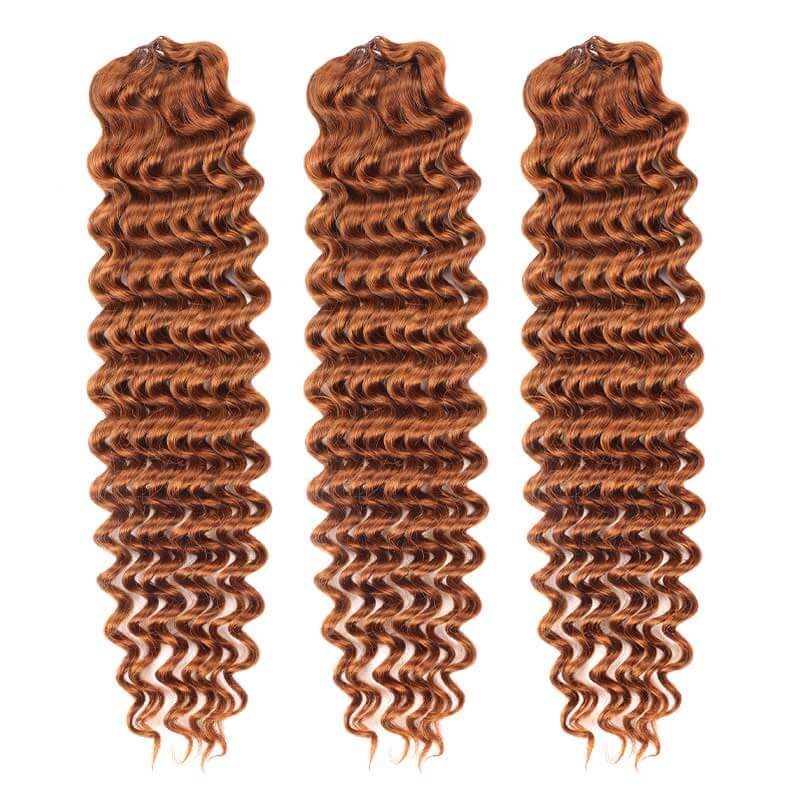 qvr 3 packs aburn brown crochet human hair extensions kinky curly texture