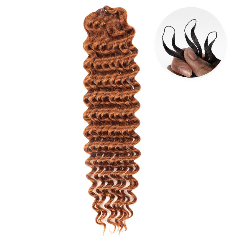 CLEARANCE SALE| #Auburn Brown 30 Kinky Curly Crochet Braid Human Hair Extensions