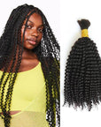 qvr natural black kinky curly braiding hair extensions