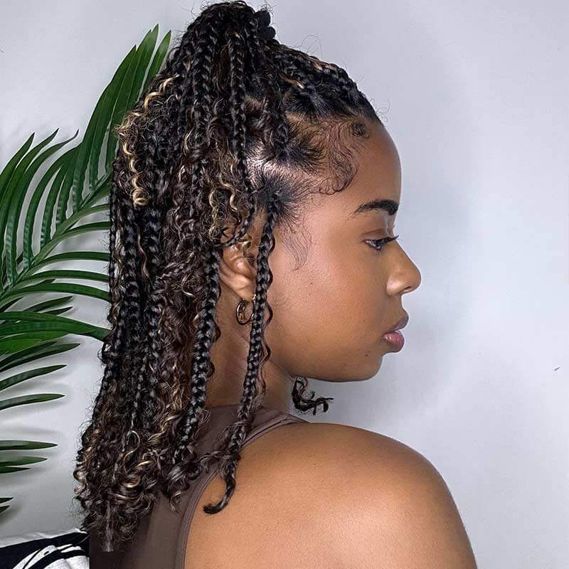 100 human hair highlight kinky curly bulk braiding hair