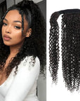 kinky curly 100% human hair warp around ponytail extensions