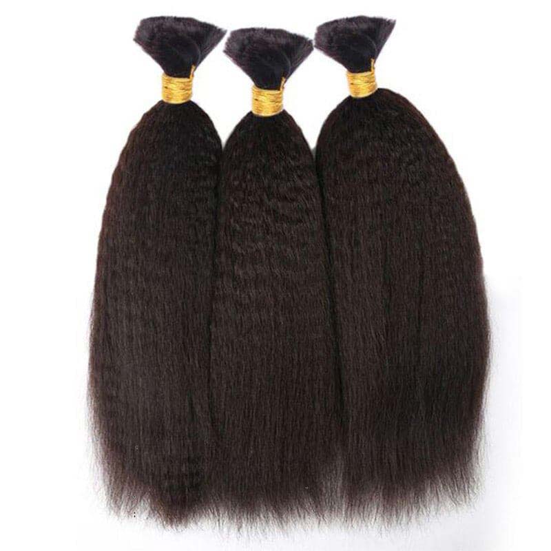 QVR Kinky Straight Bulk Hair Extensions for Boho Knotless Braiding