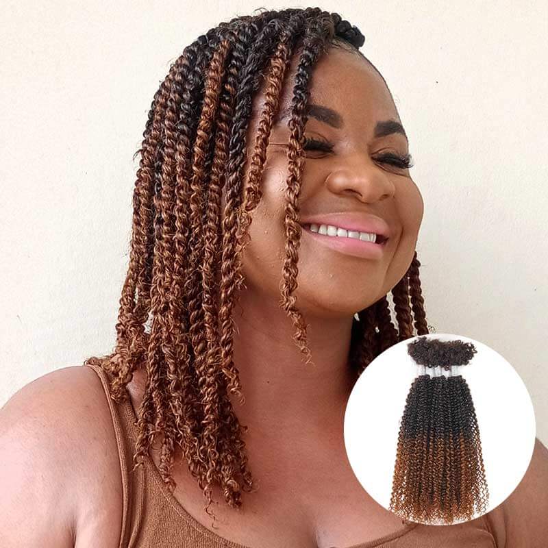 light auburn kinky bulk human hair for black women 