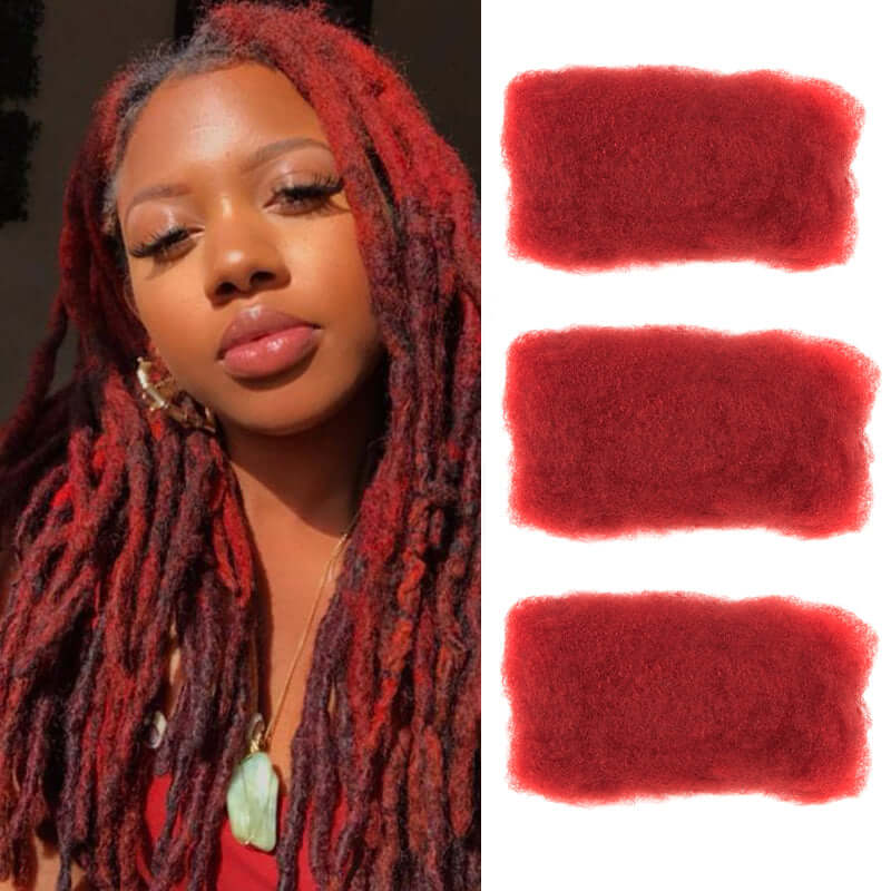 bright red afro kinky human hair for braiding dreadlock