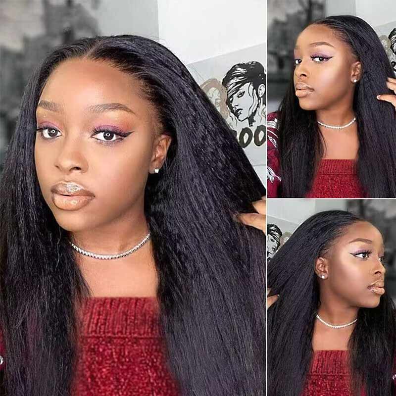wear and go glueless wig with kinky straight texture