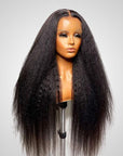 pre-cut HD lace closure wear and go glueless kinky straight wig