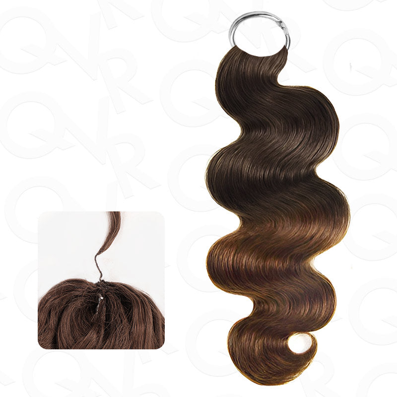 Deep wave crochet human hair extension in color #T2/30, showcasing machine-made feather texture.