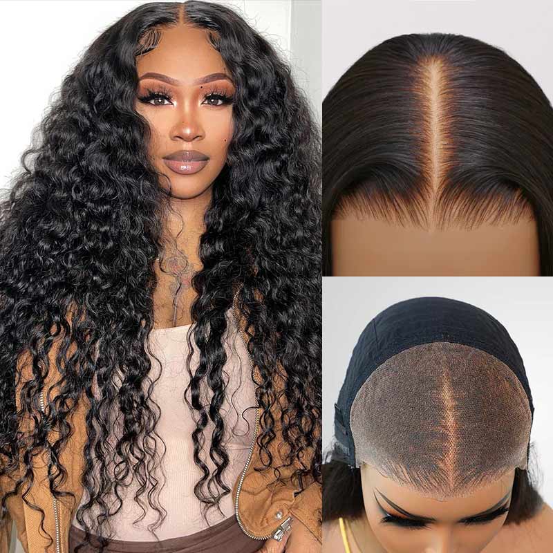 glueless wigs water wave texture for black women with volume
