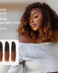 Details of Kinky Curly Mixed Deep Brown And Auburn Brown Human Hair Crochet Hair