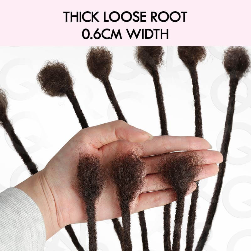 thick ends of dark brown human hair dreadlock extensions